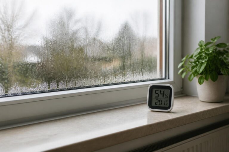 Mehr über den Artikel erfahren Kondenswasser am Fenster: Ursachen, Lösungen und Hygrometer richtig nutzen